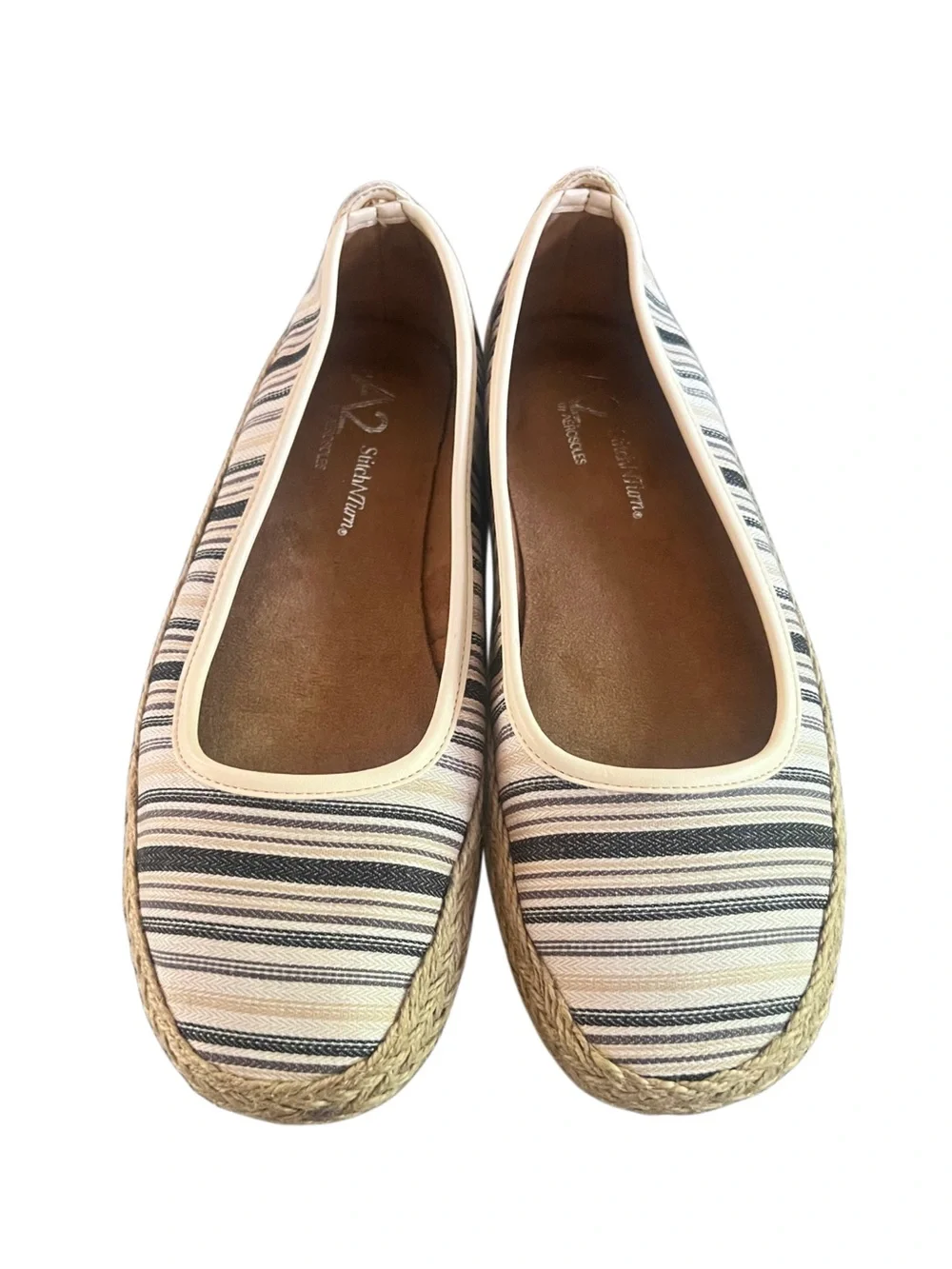 Aerosol Stripped Canvas Espadrille Flat Sz 7.5